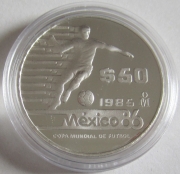 Mexico 50 Pesos 1985 Football World Cup Player 1/2 Oz...