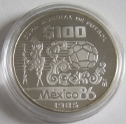Mexiko 100 Pesos 1985 Fußball-WM Azteke PP