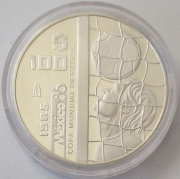 Mexico 100 Pesos 1985 Football World Cup Juggling 1 Oz Silver Proof