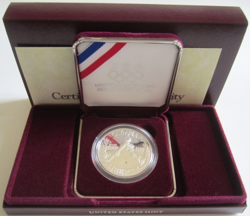 USA 1 Dollar 1988 Olympics Seoul Torch Silver Proof