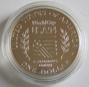 USA 1 Dollar 1994 Football World Cup Tackling Silver Proof