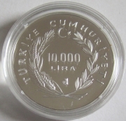 Turkey 10000 Lira 1988 Olympics Calgary Silver