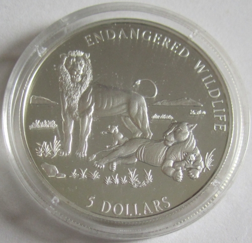 Cook-Inseln 5 Dollars 1996 Tiere Persischer Löwe