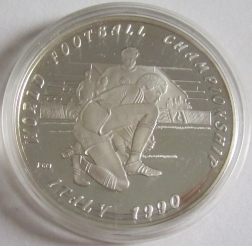 Laos 50 Kip 1989 Football World Cup in Italy Silver