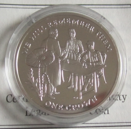 Ascension Island 1 Crown 2014 100 Years World War I Armistice of Compiègne Silver