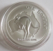 Australia 1 Dollar 2000 Kangaroo 1 Oz Silver