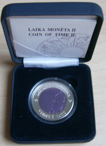 Latvia 1 Lats 2007 Coin of Time Silver Niobium