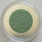 Latvia 1 Lats 2010 Coin of Time Silver Niobium