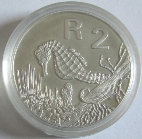 South Africa 2 Rand 1997 Wildlife Seahorse 1 Oz Silver