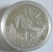 South Africa 2 Rand 1997 Wildlife Seahorse 1 Oz Silver