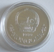 Mongolia 25 Togrog 1980 Year of the Child Silver