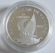 Nicaragua 50 Cordobas 1988 Olympia Seoul Segeln