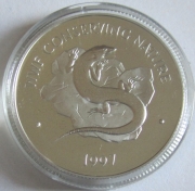 Bermuda 1 Dollar 1997 Wildlife Rock Skink Silver