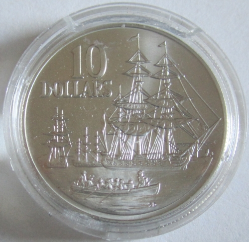 Australia 10 Dollars 1988 200 Years First Fleet Silver BU