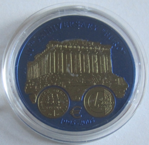 Liberia 5 Dollars 2005 10 Years Euro Greece Niobium