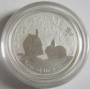Australia 50 Cents 2011 Lunar II Rabbit 1/2 Oz Silver