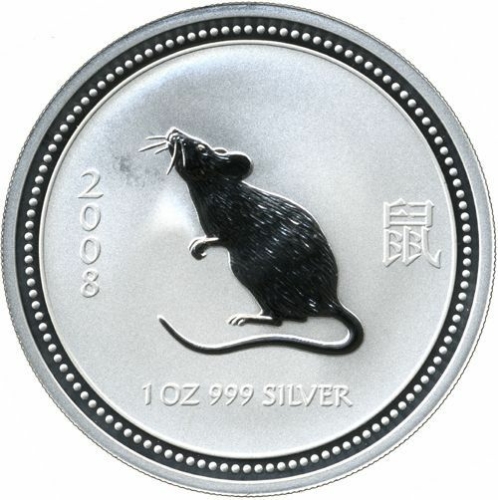 Australia 1 Dollar 2007 Lunar I Rat / Mouse 1 Oz Silver