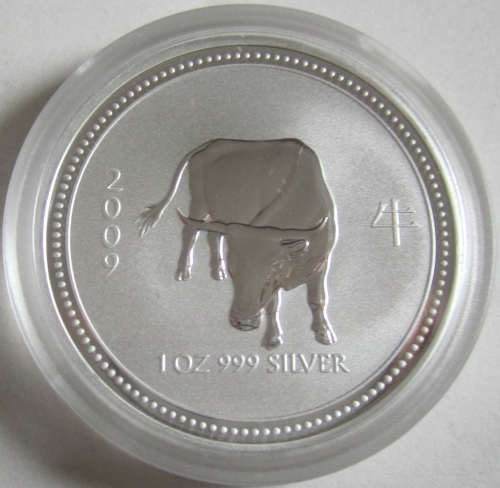 Australia 1 Dollar 2007 Lunar I Ox 1 Oz Silver