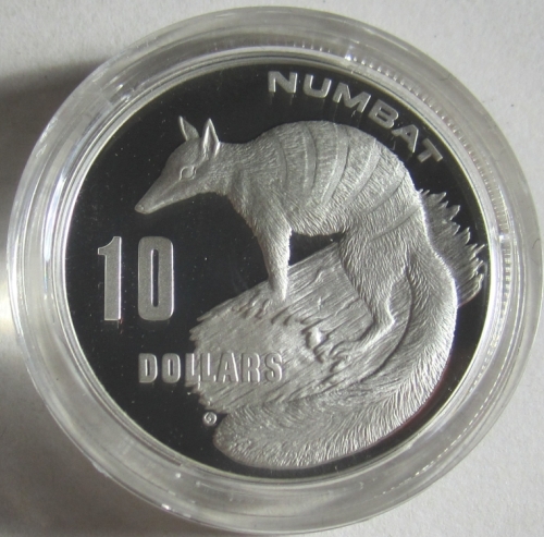 Australia 10 Dollars 1995 Wildlife Numbat Silver
