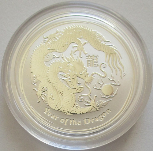 Australia 50 Cents 2012 Lunar II Dragon 1/2 Oz Silver