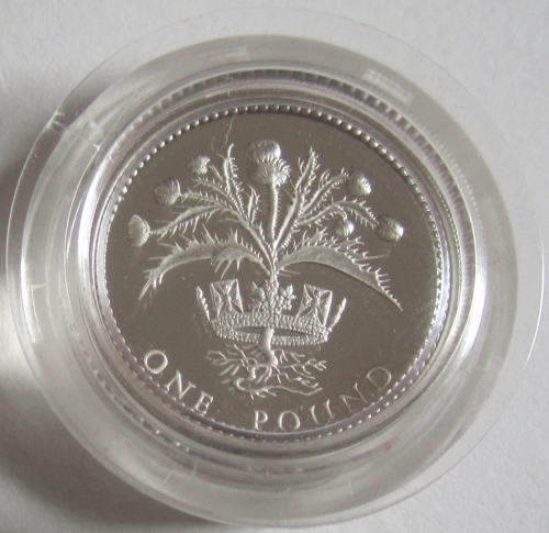 United Kingdom 1 Pound 1984 Scotland Thistle Silver Proof