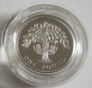 United Kingdom 1 Pound 1987 England Oak Tree Silver Proof