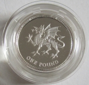 United Kingdom 1 Pound 1995 Wales Dragon Silver Proof
