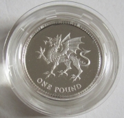 Großbritannien 1 Pound 1995 Wales Drache PP (lose)