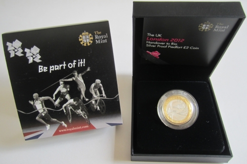 United Kingdom 2 Pounds 2012 Olympics London Handover to Rio Silver Piedfort