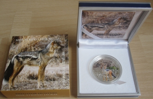 Niger 1000 Francs 2012 Side-Striped Jackal Silver