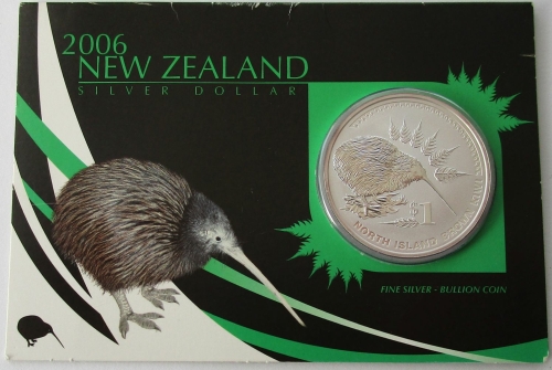 New Zealand 1 Dollar 2006 Kiwi 1 Oz Silver