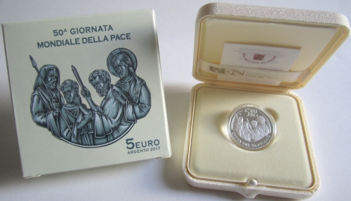 Vatican 5 Euro 2017 World Peace Day Silver