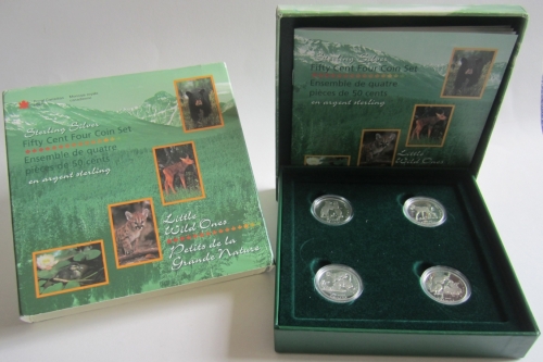 Canada 4 x 50 Cents 1996 Discovering Nature Little Wild Ones Silver