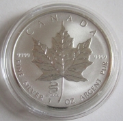 Kanada 5 Dollars 2001 Maple Leaf Lunar Schlange Privy