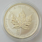 Canada 5 Dollars 2001 Maple Leaf Lunar Snake Privy 1 Oz...