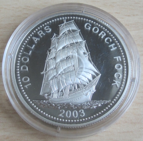 Liberia 10 Dollars 2003 Ships Gorch Fock Silver