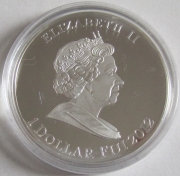 Fiji 1 Dollar 2012 Egypt Winged Isis Silver