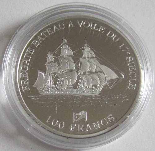 Djibouti 100 Francs 2016 Ships Frigate Silver