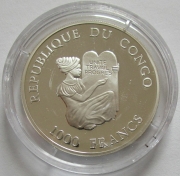 Congo 1000 Francs 2003 Ships Endeavour Silver