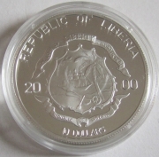 Liberia 10 Dollars 2000 Wildlife Diana Monkey Silver