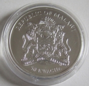 Malawi 50 Kwacha 2011 Springbok 1 Oz Silver