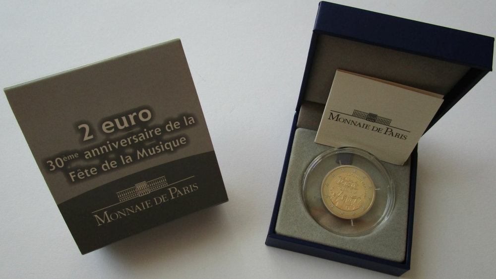 France 2 Euro 2011 Europa Fête de la Musique Proof - Mago-Muenzen, 69,00