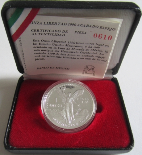 Mexico Libertad 1 Oz Silver 1990 Proof