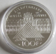 France 100 Francs 1993 200 Years Louvre Venus de Milo Silver