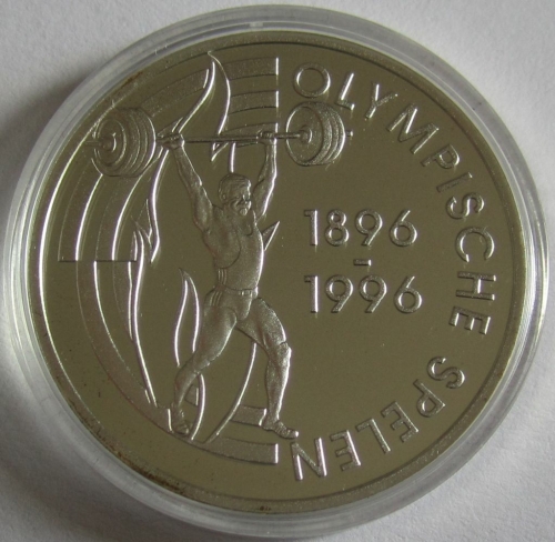 Niederländische Antillen 25 Gulden 1995 Olympia Atlanta Gewichtheben PP