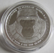 Congo 5000 Francs 2016 Silverback Gorilla 1 Oz Silver