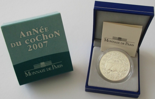France 1/4 Euro 2007 Lunar Pig Silver