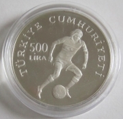 Turkey 500 Lira 1982 Football World Cup in Spain Striker...
