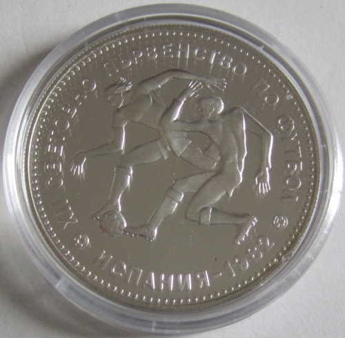 Bulgaria 10 Leva 1982 Football World Cup in Spain Tackling Silver