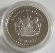 Lesotho 10 Maloti 1982 Football World Cup in Spain Header Silver